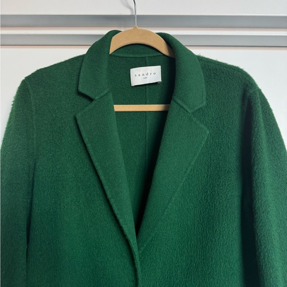 Sandro Green Wool Coat - Picture 7 of 9